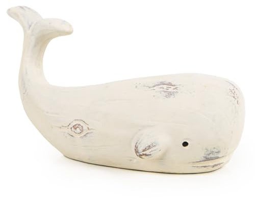 Logbuch-Verlag Kleine Wal Figur weiß Maritime Dekoration Fisch Glücksbringer Dekofigur Meeresdeko Badezimmer 13,5 cm