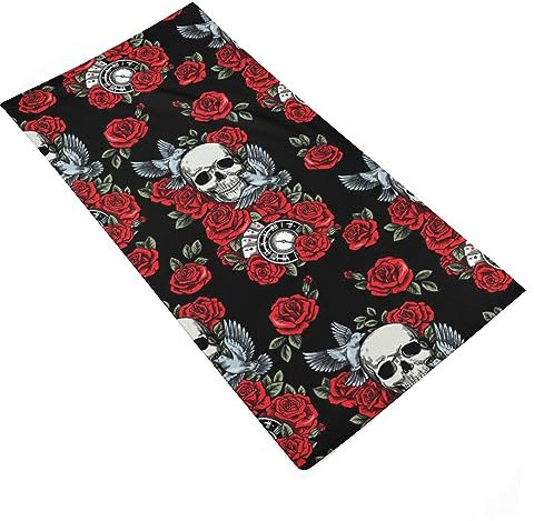 Strandtücher, Vögel Uhr Karten Rote Rose Totenkopf Duschtücher Schnell Trocknend Saunatuch Sandfreie Duschtuch Für Damen Reisen Fitness 80X130Cm