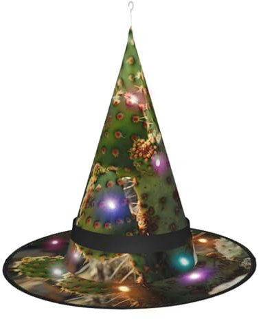 JIPOFD Kaktus Hexenhüte für Damen, für Halloween, Party, Maskerade, Cosplay, Kostüm, Zubehör und den täglichen Urlaub