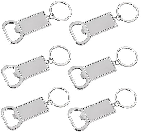 Zerodeko 6pcs Alloy Keychain Rings Key Holder Bottle Openers for Dad Smooth Surface Anticorrosive Blank Keychains