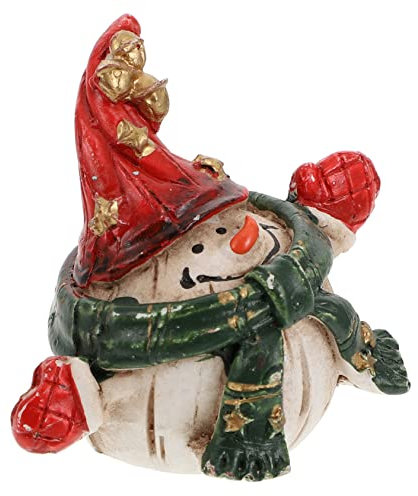 NUOBESTY Weihnachten Schneemann Statue Urlaub Schrank Harz Material Handwerk