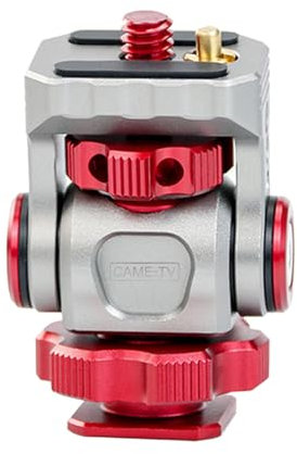 Came-TV 61010 Panorama inclinable pour appareil photo reflex numérique, sans miroir, smartphone et moniteur – Construction universelle en aluminium avec griffe froide et trous filetés standard