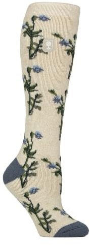 HEAT HOLDERS Long Wellington Boots Socks For Women Lite | Cute Floral Patterned Thermal Welly Socks
