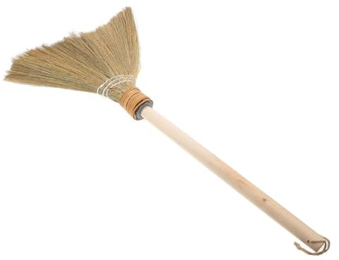 Amosfun Natural Corn Whisk Broom Head Soft Bristles for Easy Cleaning Traditional Asian Design Indoor Outdoor Use