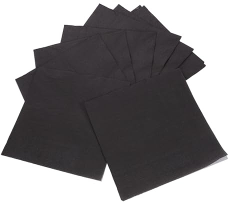 DECOMELODY 60 Pièces Serviettes Noires Jetables Papier par Paquet Parfaites pour Anniversaires Mariages Fêtes Événements Spéciaux