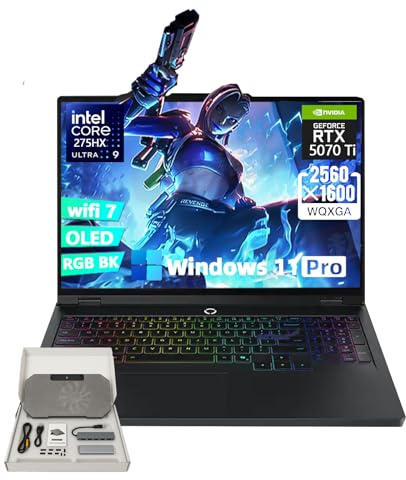 Lenovo Legion Pro 5i Gen 10 16 Gaming Laptop - Intel 24 Core Ultra 9 275HX, GeForce RTX 5070 Ti, 64GB RAM, 4TB SSD, 16.0 WQXGA OLED 165Hz, Win 11 Pro, Wi-Fi 7, RGB Backlit, w/Accessories
