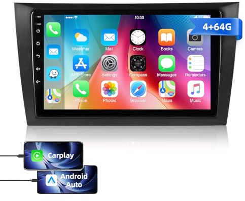 ESSGOO 4+64G Android 15 Autoradio CarPlay und Android Auto Für Volkswagen | Golf 6 2008-2016 Car Radio 9 Zoll HD Touchscreen mit Bluetooth, GPS Navigation, Mirror Link, FM/AM RDS SWC WiFi