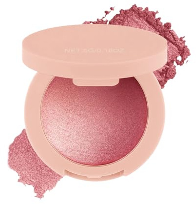 Blush for Cheeks - Face Blush Makeup for Cheeks,Highly Pigmented Shimmer Cosmetics, Long-Lasting Buildable Beauty Products for Women Girls Travel Wedding Party