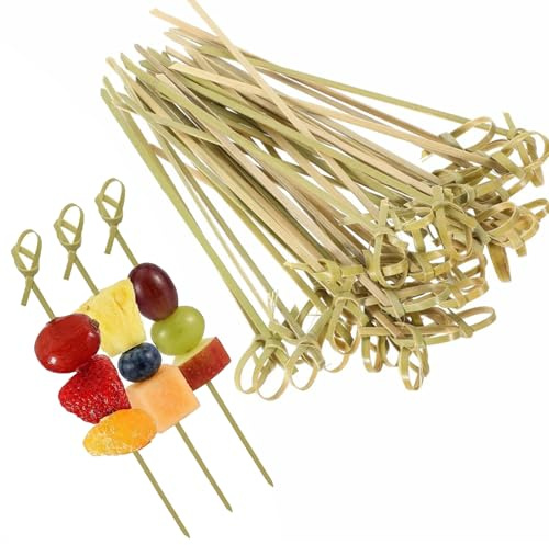 Cocktail Sticks Bamboo Skewers 12cm Green 100 Pack Horyue | Garnish party drinks easily using natural bamboo skewers and decorative green pearl cocktail sticks 12cm 100 pack