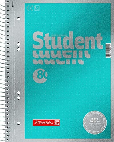 Brunnen Collegeblock Premium Student | A5, punktiert, 80 Blatt, blau