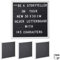 Relaxdays 4 x Letterboard, je 145 Buchstaben, Zahlen, Sonderzeichen, 30x30 cm, Buchstabentafel zum Stecken, Kunststoff, weiß