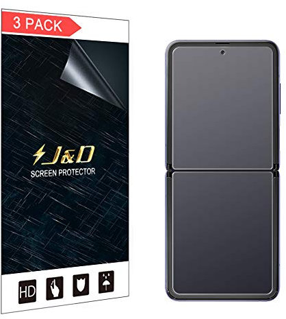 J&D Compatible para Samsung Galaxy Z Flip Protector de Pantalla, 3 Paquetes [Anti reflejante] [Anti-Huella Dactilar] [NO Cobertura Completa] Película Mate Protector de Pantalla para Galaxy Z Flip