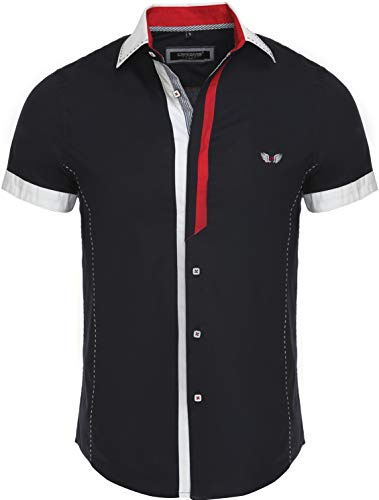 CARISMA Lediga män kortärmad skjorta för herrar fritid/affärsskjorta kontrast skjorta Slim Fit