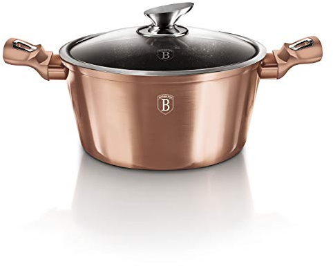 BERLINGER HAUS - Kasserolle mit Deckel 30 cm, Metallic Line Rose Gold Edition