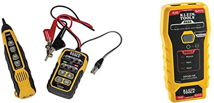 Cable Tracer with Probe Tone Pro Kit for RJ11 and RJ45 Cables Klein Tools VDV500-820, Beige & Network LAN Cable Tester, VDV Tester, LAN Explorer with Remote Klein Tools VDV526-100