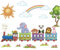 COVPAW® Wandtattoo Wandaufkleber Tiere in Zug Eisenbahn Regenbogen Baby Wandsticker Wandbild Bilder Babyzimmer Schlafzimmer Spielraum Deco Kind Jungen Mädchen (A)
