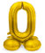 Folat 64700 - Folienballon Zahl 0 - Gold mit Basis ca. 81 cm