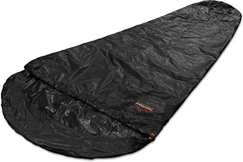 normani Schlafsacküberzug Biwaksack - 100% Wind- und wasserdicht, Atmungsaktivität: 3000 MVP (230 cm x 90 cm) Farbe Schwarz Größe 230 x 90 x 60 cm - RV Links