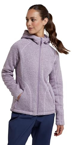Mountain Warehouse Womens Nevis Fur Hoodie - Soft, Warm, Chin Guard & Fleece Lining with Adjustable Hood & Pockets- Ideal For Winter Light Purple (Fur Lined) Women's Size 24