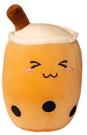 Uposao Bubble Tea Plüschtier Kuscheltier, 24CM Cartoon Plüsch Puppen Lustiges Kissen Milchtee Softpuppe Teetasse Kissen Kinderspielzeug Geburtstagsgeschenk Für Kinder Mädchen,Braun #2