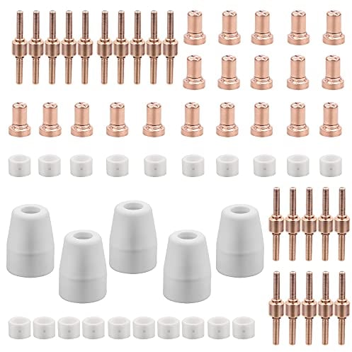 SWAWIS 65 Pezzi PT31 Taglio Plasma Parkside Accessori per Torcia Taglio Plasma Cut 30 40 50 Consumabili per Tagliatrici al Plasma Elettrodo Ugelli Plasma