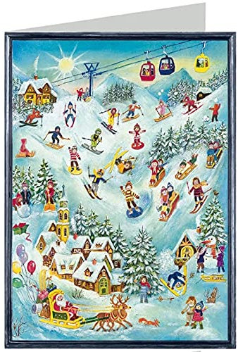 Sellmer Verlag - 99114 - Klappkarte Weihnachten, Ski-Spaß, mit Umschlag, 12cm x 17cm