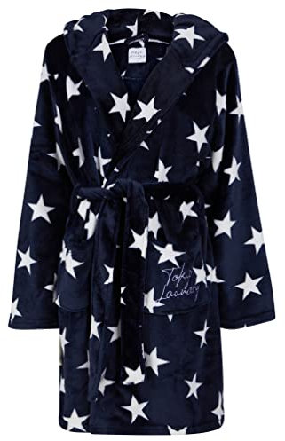 Women's Stars Soft Fleece Tie Robe Dressing Gown with Hooded Ears in Eclipse Blue - Tokyo Laundry - M