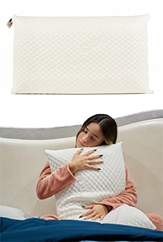 Flaffi Cuscino Letto Memory Foam - Guanciale Antisoffoco e Federa Antiacaro, Made in Italy, 70x40x13