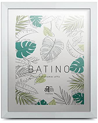 aFFa frames, Batino, Cadre photo en bois, Light, Rectangle, avec vitre acrylique, dos HDF, Blanc, 30x40 cm