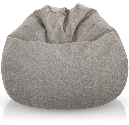 Aiire Relaxo Sitzsack Gaming mit Füllung - Bean Bag Chair für Erwachsene, Jungen und Kinder - Bodenkissen Grob, Chill Sessel für Kuschelecke – Sitzsäcke Beige