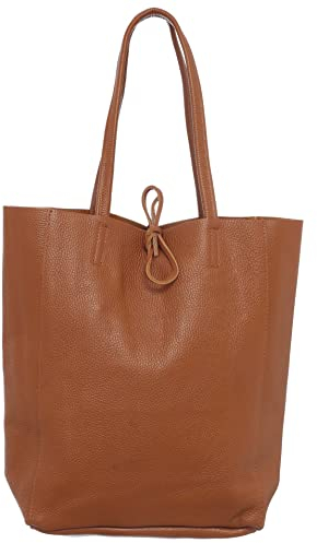 Zwillingsherz Shopper aus 100% Echtleder - Hochwertige Tasche für Damen Frauen Mädchen – Shopper groß und elegant - Schultertasche - braun