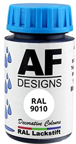 Alex Flittner Designs Lackstift RAL 9010 REINWEISS seidenmatt 50ml Holz Metall Möbel Bad Retuschierlack Reparaturlack