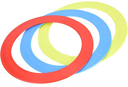 Qiilu 3 Stück Wurfringe, Jonglieren Akrobatik Werfen Werfen Ring Armband Requisiten Hand Clown Spielzeug Blau Rot Gelb Ringe zum jonglieren