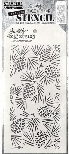 Tim Holtz Layered Stencil 4.125X8.5-Pinecones