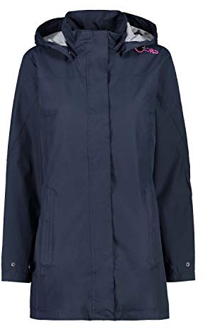 CMP Damen Lange Ripstop-regenjacke für Damen Regenparka | Trocken bei Regenwetter, Flexibel bei Wetterwechsel, Leichtes Tragegefühl, Praktischer Wetterschutz