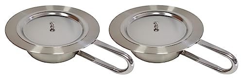 2x FabaCare Medizinische Pflege-Bettpfanne für Erwachsene aus Edelstahl, Bettpfanne, Toilettentopf, Mobile Toilette, Zimmertopf, Stechpfanne, Töpfchen, Stechbecken, Nachttopf, Mobiles WC, Doppelpack
