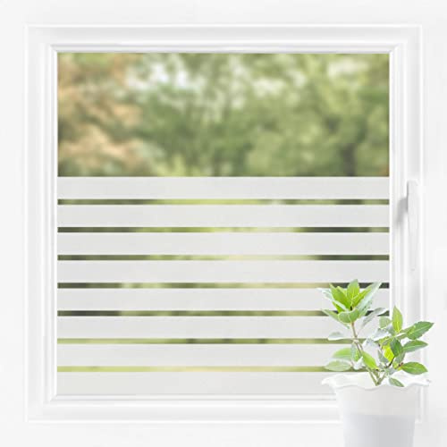 Bilderwelten Fensterfolie Sichtschutz Streifen Muster 60 x 100 cm Milchglasfolie Sichtschutzfolie Fenster Folie Blickdicht Anti-UV Statisch Haftend Querformat