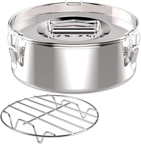 Povxlum Molde de de acero inoxidable de 2,3 qt con tapa, fácil de usar, 21 x 21 x 9 cm