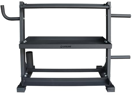 Lifeline Fitness Home Gym 3 Ablagen Hantel und Kettlebell Lagerung Rack mit Seil und Band Haken – hält bis zu 200 kg – robuste Aufbewahrungslösung für Fitnessgeräte