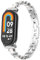 PINHEN Armband Kompatibel mit Xiaomi Smart Band 8/9/10 NFC, Metall und Leder gewebtes verstellbares Armband Ersatz SmartWatch Zubehör für Frauen Männer(Silver)