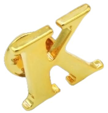 Broche plaquée or avec lettres dorées de Style classique, épingle à revers pour hommes et femmes, chapeau, écharpe, sac à dos, Badge, bijoux