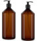 Essenciales, Distributeur de Gel et shampoing pour Salle de Bain 1 L - 2 Bouteilles en Plastique Rechargeables et Rechargeables Idéal pour Le Savon, la Lotion et Le shampoing, 1L