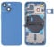 High-Tech Place Coque arrière de Batterie pour iPhone 13 Mini avec Touches latérales et Plateau de Carte et câble Flexible d'alimentation + Volume et Module de Charge sans Fil (Bleu)