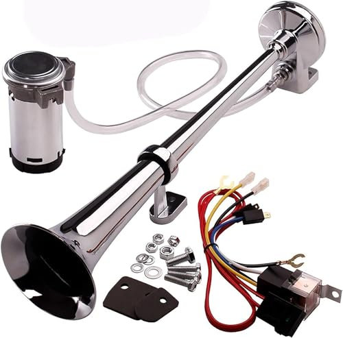 Trompette Tracteur 12V avec Compresseur 150db Trompette Camion Air Horn Trompette Voiture pour Tous Les Camions Trains Bateaux Voitures Vans Tracteur