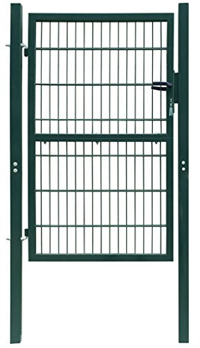 Iiaky Cancela de Valla 2D Individual Verde 106x170 cm Vallas Jardin Exterior Vallas De Jardin Puerta Exterior