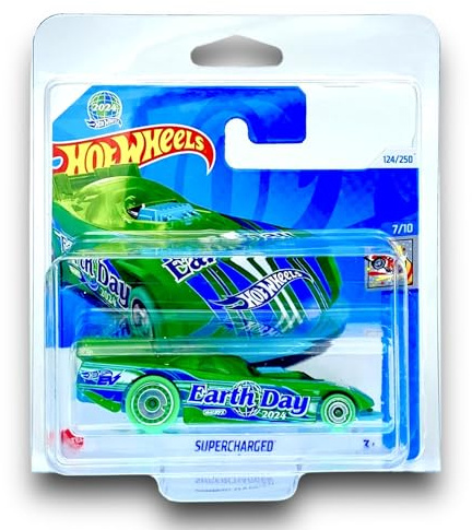 Hot Wheels - Supercharged - HW Celebration Racers 7/10 - HTB00 - Short Card - Earth Day - grün - Mattel 2024-1:64