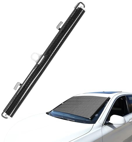 Estor Extensible para Ventana de Coche, Parasol Extensible para Coche, protección Solar para Ventana de Coche, Estor, Parabrisas, protección Solar con Ventosa y Mecanismo de Resorte de fijación para