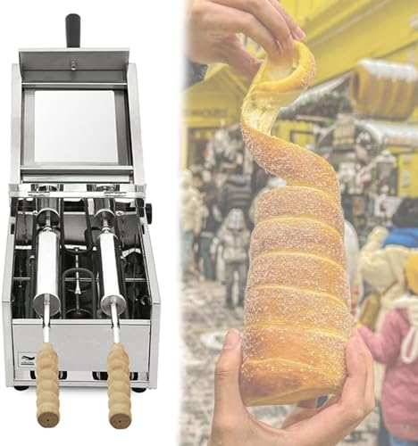 Chimney Cake Oven Electric Commercial Machine with 2 Pcs Roller, Cake Pop Roller Machine, Ice Cream Cone Grill Maker, Perfect for Restaurant Home Kitchen Snack Bar