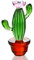 ZEERSHEE Ornamenti in cristallo a forma di cactus in vetro soffiato a mano, statuetta di cristallo di simulazione di piante da collezione, decorazione per casa, scrivania, ufficio, studio