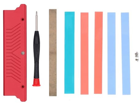 Vikye Memory RAM Cooler, Aluminum Alloy Dual Sided Wide and Narrow Modules Heat Sink, for DDR1 DDR2 DDR3 DDR4 ECC Desktop Memory, Crafted From Premium Aluminum (Red)
